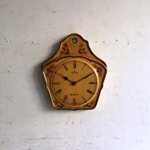 ヴィンテージ　Junghans（ユンハンス）/壁掛け時計/クロック/陶器/ドイツ　A12